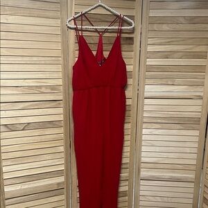 Blessed Are The Meek Size 2 Red Sleeveless Jumpsuit